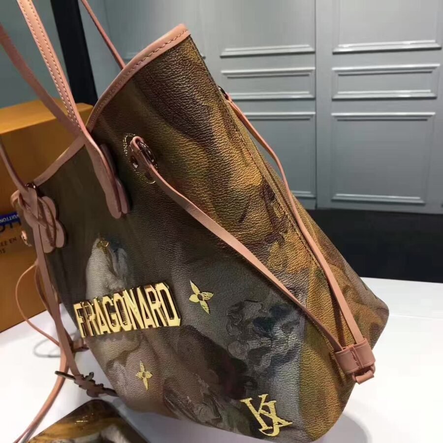 fragonard , brown leather with tote flower