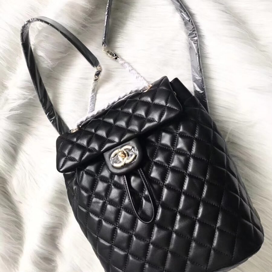Chanel Classic Backpack , black lambskin with gold hardware