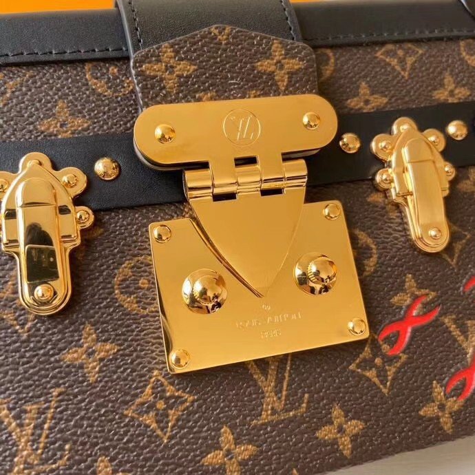 LV Petite Malle , brown monogram canvas with gold hardware