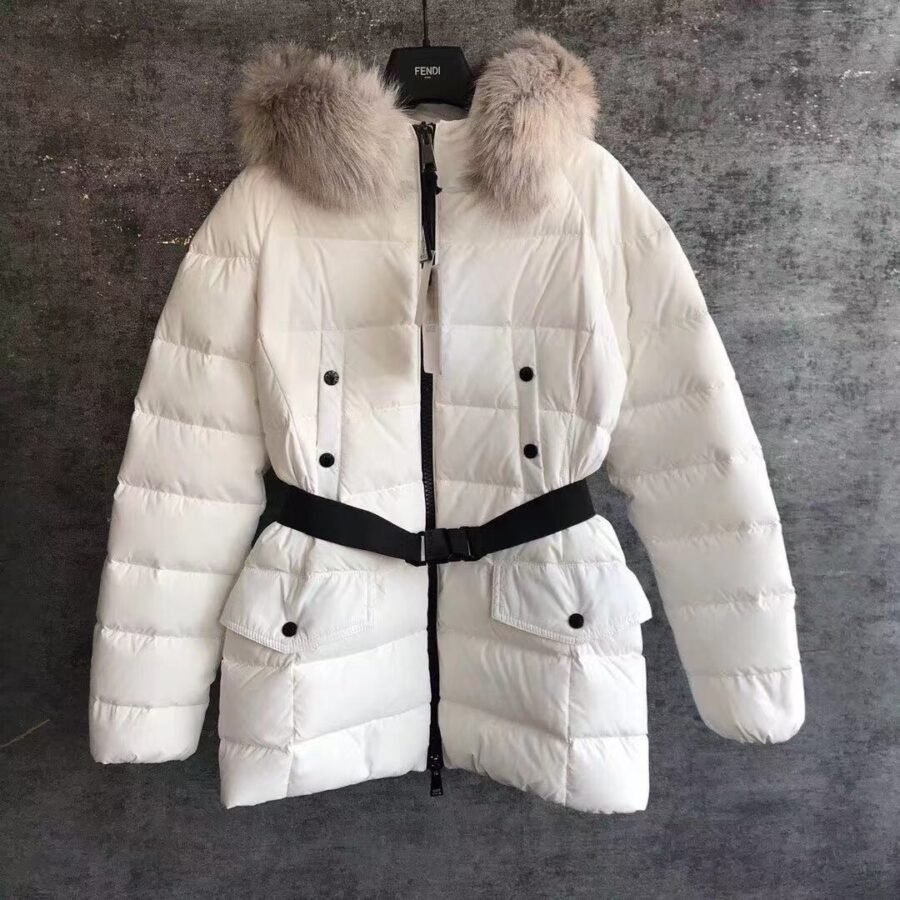 Coat , white PVC with Fur
